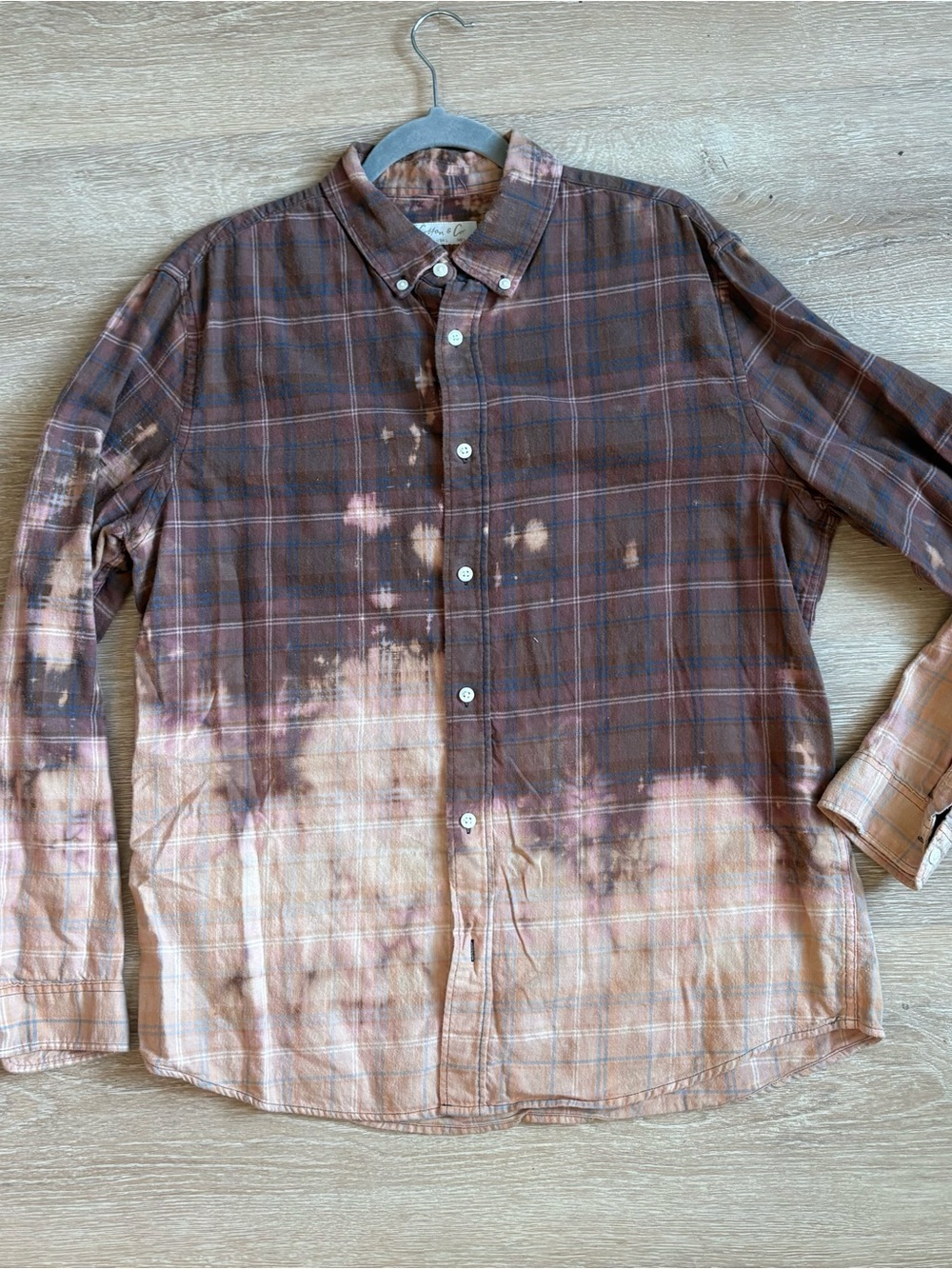 Grateful Dead Inspired Bleach Distressed Upcycled Flannel - Picture 8 of 10